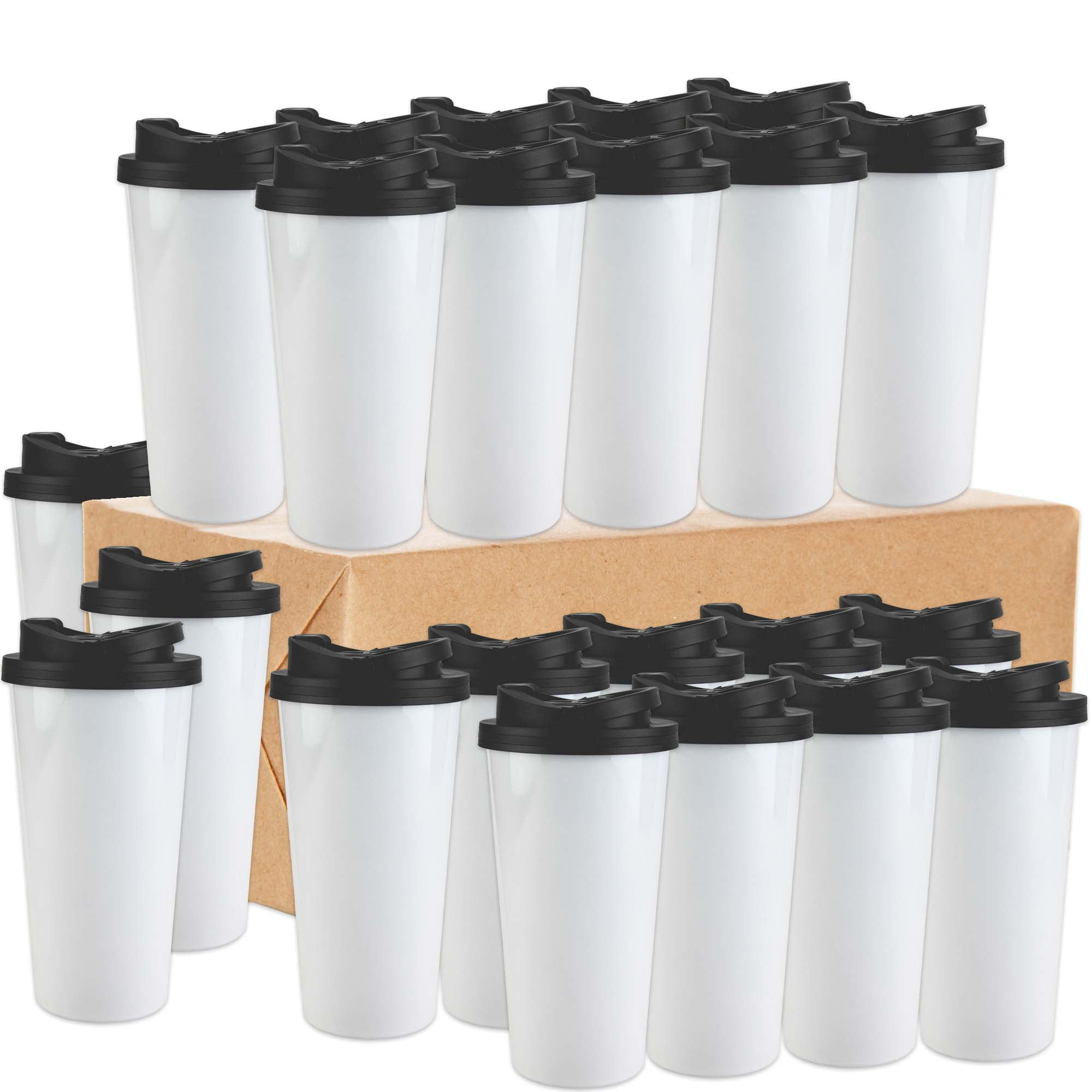 LumaSteel 16 oz Sublimation Blanks Handled Tumbler 16oz Stainless Steel Coffee Travel Tumbler