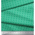 thumbnail image 2 of Soimoi Green Cotton Jersey Fabric Fret Geometric Printed Fabric 1 Yard 58 Inch Wide, 2 of 3