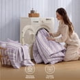 thumbnail image 6 of U by Bedsure Twin/Twin-XL Comforter Set Purple, 5 Pieces Reversible Bed in a Bag, Striped Dorm Bedding Set, All-Season, 6 of 10