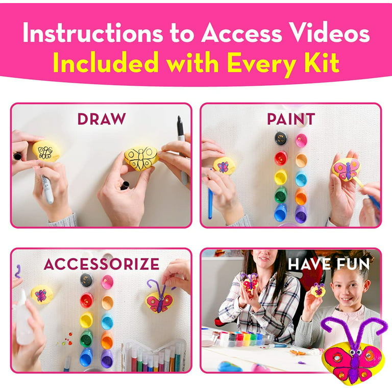 Bryte Rock Painting Kit for Kids Ages 6+ With Unicorn Horns, 2 Mermaid  Tails, Butterfly Accessories & Includes Easy-to-Follow Instructional  Videos; Arts & Crafts Great Gift For Birthdays, and Holidays 