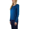 thumbnail image 6 of ToBeInStyle Women's L.S. Knit With Sheering Back Neck Detail - Teal - Small, 6 of 6