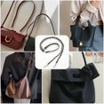 thumbnail image 4 of Correa de bolso de cadena plateada de cuero sintético negro de 48,82 pulgadas de largo con cierres de aleación, accesorios de repuesto para bolsos, correas de hombro cruzadas., 4 of 5