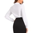 thumbnail image 3 of BLUSA DE MUJER INSPIRE CHIC, Botón Frontal, Cuello Peter Pan, Manga Larga, Bodysuit de Negocios, Tops S Blanca, 3 of 5
