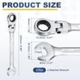 thumbnail image 2 of Llave de carraca de cabeza flexible métrica de 17 mm Uxcell 2PCS, llave combinada de 72 dientes de acero de cromo vanadio para reparación de automóviles, bicicletas y máquinas, 2 of 6