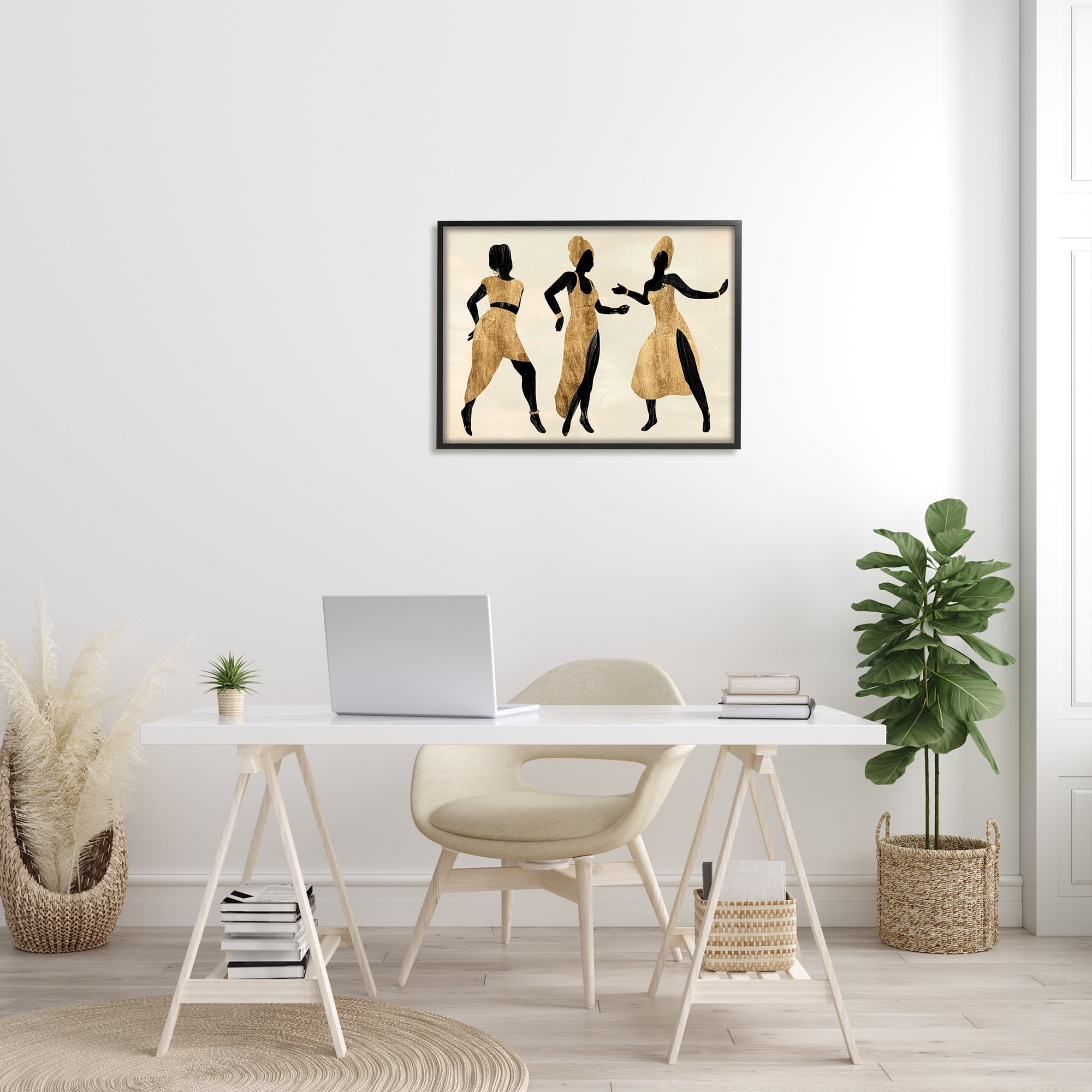 Stupell Industries Powerful Women Dancing African Glam Fashion Black Beige, 24 x 30, Designed by Annie Warren