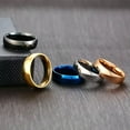 thumbnail image 5 of 6mm Stainless Steel Band Rings Men/Women's Blue/Gold/Black/Silver/Rose Gold Ring, 5 of 9