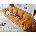thumbnail image 6 of CHIC HOUSE 100" Modular Sectional Cloud Couch with Ottoman & Chaise, Oversized L-Shaped Corduroy Sofa Sleeper Couch with Storage for Living Room, Apartment, 4 Seats, Mustard Yellow, 6 of 9