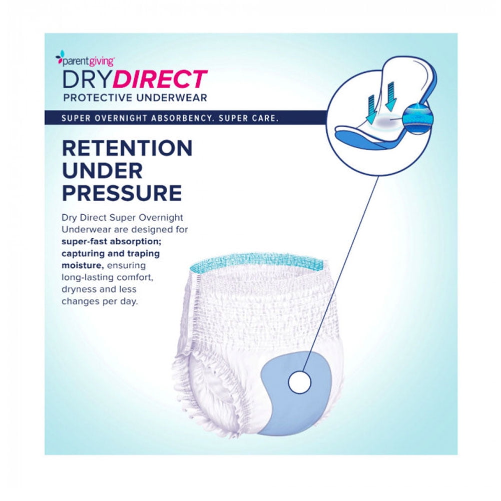 Dry Direct Super Overnight Underwear (Medium - Pack of 14) by