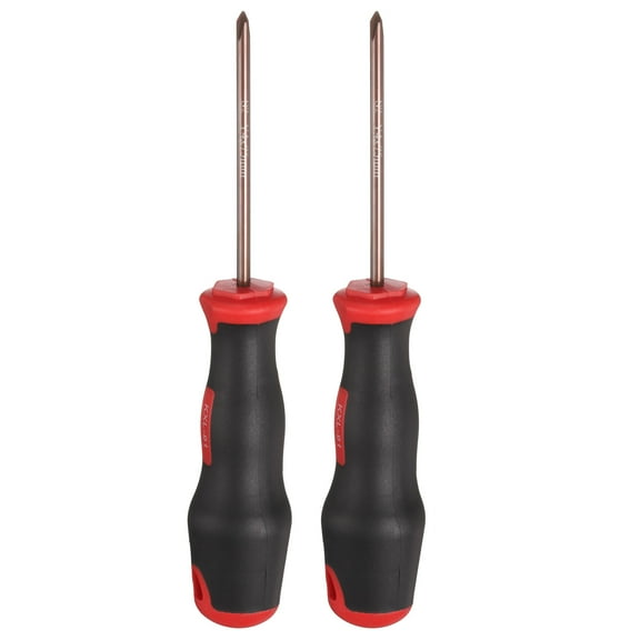 Uxcell 2pcs Y3 Y Tip Screwdriver 6.3" Magnetic Screwdrivers 3.35" Heat-Treated S2 Alloy Steel with Ergonomic Handle for DIY Repairing, Red Brown