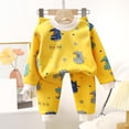 thumbnail image 3 of Owordtank Toddler Baby Boy Clothing Sets Little Dinosaur Printed Long Sleeve Tops and Pants Kids 2pcs Outfits, 3 of 3