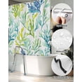 thumbnail image 5 of Split Shower Curtain for Transfer Bench, Coastal Ocean Coral Fabric Shower Curtains for Bathroom, Green Blue Turquoise Aqua Summer Tub Sliding Transfer Bench Waterproof Bath Curtains 72"x72", 5 of 9