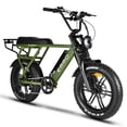 thumbnail image 1 of EMMO Paralo Pro Moped Style EBike for Two - Electric Scooter Bicycle 750W - Green - Long Range 48V Removable Battery LED Turn Signals, 1 of 5
