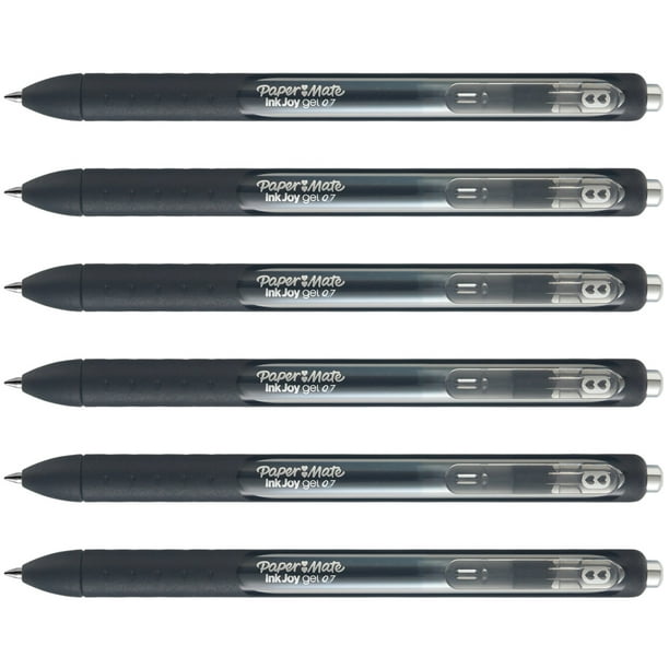 Paper Mate Inkjoy Gel Pens .7mm 6/PkgBlack
