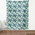 thumbnail image 4 of Ambesonne Tropical Fabric by the Yard Upholstery, Hawaiian Leaves and Plants, 5 Yards, Slate Blue Multicolor, 4 of 5