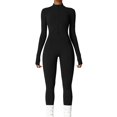 thumbnail image 1 of PEASKJP Shapewear Sans Manches Contrôle Ferme Col Rond Justaucorps pour Femmes Hauts Sans Coutures Côtelés, Noir m, 1 of 5