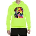 thumbnail image 3 of Smiling Dog | Colorful Neon Golden Retreiver | Dean Russo Art Animal Lover Unisex Hoodie Sweatshirt, Safety Green, 3X-Large, 3 of 6
