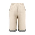 thumbnail image 4 of Womens Cotton Linen Casual Shorts Elastic Waist Shorts Women Loose Shorts Women Beachy Shorts Business Casual Work Pleated Linen Shorts Women Workout Shorts Women Womens Comfy Shorts, 4 of 9