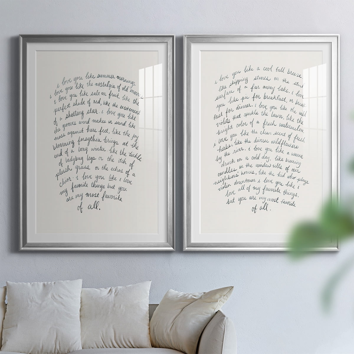 Wexford Home Letter to a Lover I Premium Framed Print, 22.5" x 30.5" - Ready to Hang, Silver (Set of 2)