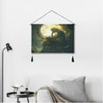 thumbnail image 5 of WOBOGO Reflections under The Moon Living Room Canvas Wall Art Bedroom Study Framed Canvas Print Artwork Home Office Decorations 24.5×16.7in, 5 of 6