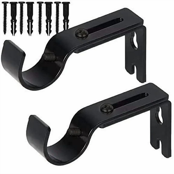Curtain Rod Brackets For Adjustable, 2 Pack Premium Rod Bracket For Walls,