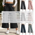 thumbnail image 4 of Women's Wide Leg Cropped Pants, High Waisted Loose Pants with Elastic Waist, Side Slit & Pockets, Beach Vacation Summer Wear | VerBelle,Black L, 4 of 8