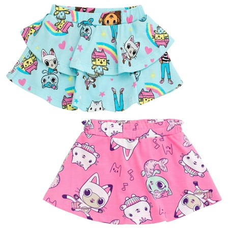Dreamworks Gabby s Dollhouse Pandy Paws Cakey Cat Baby Box Big Girls 2 Pack Skorts Toddler to Big Kid