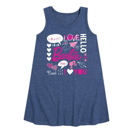 

Barbie - Valentine s Collage - Toddler and Youth Girls A-line Dress