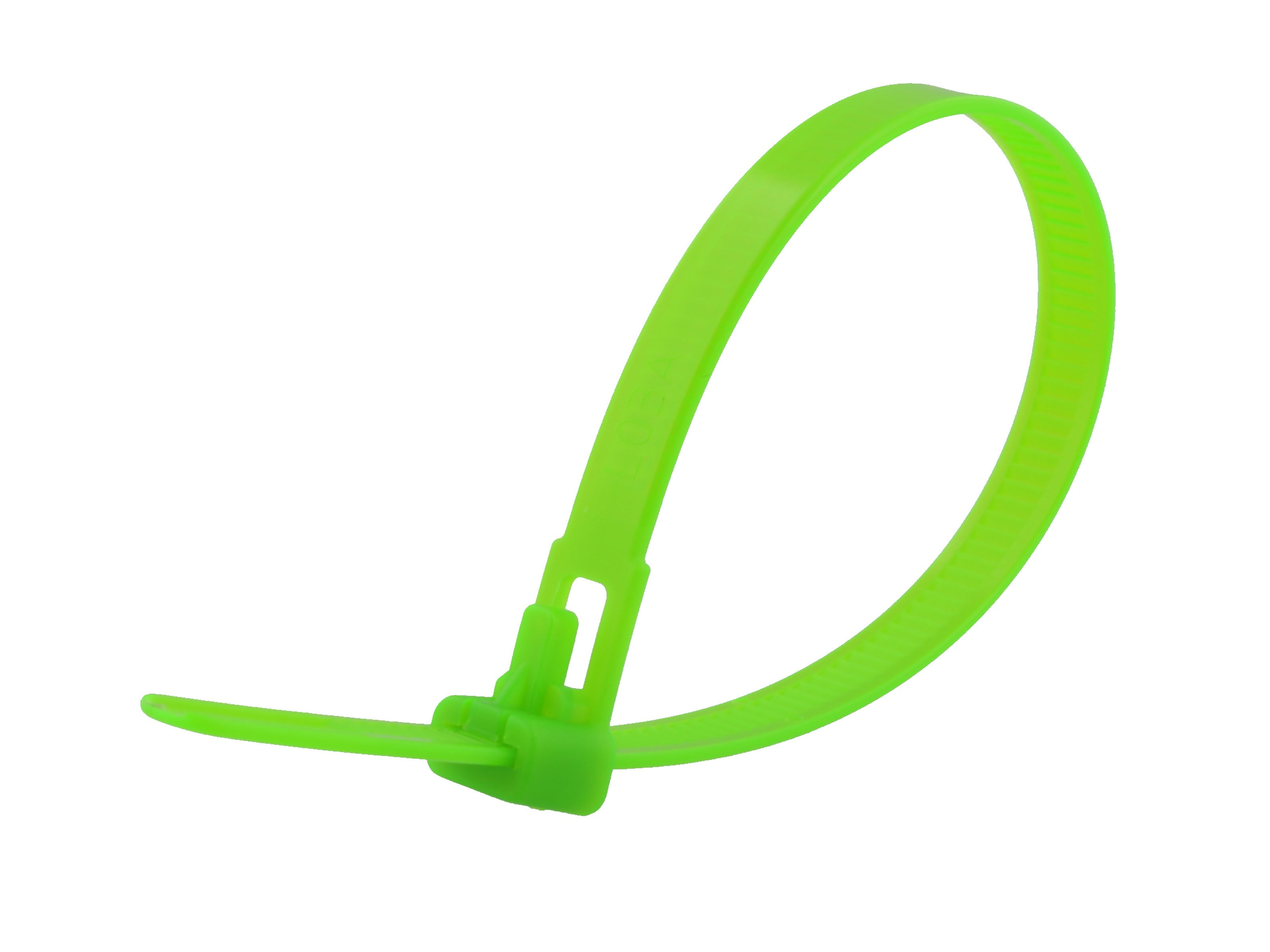 Secure Cable Ties 12 Inch Flourescent Green Standard Releasable Cable Tie 100 Pack