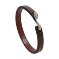 thumbnail image 3 of Pulsera de puño para hombre con hebilla en forma de S, regalo de cumpleaños, joyería Steampunk minimalista de 7,87 pulgadas. Marrón, 3 of 9