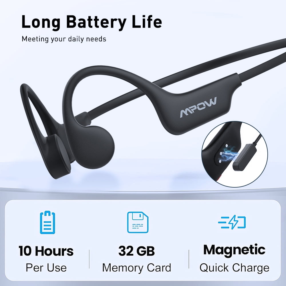 Mpow X6Pro IPX8 Waterproof Wireless Open-Ear Earbuds Earphones, Black