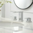 thumbnail image 5 of BWE Waterfall Widespread Bathroom Faucet Chrome 3 Holes with Pop Up Drain Stopper with Overflow and Supply Line Lead-Free 2-Handle Bath Lavatory Vanity Sink Mixer Tap Square, 5 of 21