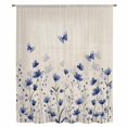 thumbnail image 2 of Purple Floral Butterfly Sheer Curtains 72 Inches Long, Spring Farmhouse Botanical Beige Light Filering Curtains, Breathable Simi Curtain Privacy Drapes for Living Room Bedroom Window Treatment, 2 of 9