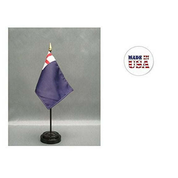 Bunker Hill Desk Flag Set; Two 4x6 inch American Made Table Flags with Two Bases