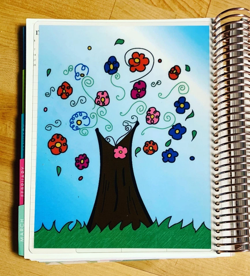 Colorful Tree Two-Sided Dashboard For Use With Erin Condren Life Planner