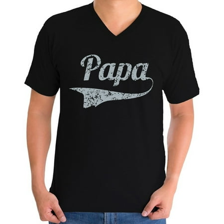 Awkward Styles Men's Papa Graphic V-neck T-shirt Tops Vintage Father`s Day Gift Best Dad Ever Papa