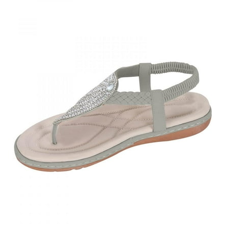 

Homedles Sandals for Women- Comfortable Gift for women Flat Plus Size Open Toe Summer Braided Sandals Beige
