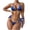 Blue, variant on Honeeladyy Two Piece High Cut Halter Bikini Sets for Women Textured Padded Halter Bikini Swimsuits Side Tie Thong Bottom Swimwear Beige L