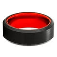 thumbnail image 2 of Red Tungsten Wedding Ring,Black Tungsten Ring,8mm Wedding Ring,Tungsten Wedding Band,Anniversary Ring,Engagement, 2 of 3