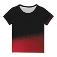 thumbnail image 2 of AJTQTH Kids Summer T-Shirts Cute Little Boys Girls Short Sleeve Tie Dye Gradient Print Holiday Gift Tees Shirt Loose Regular Fit Cotton Basic Tshirt Tops Red 9-10 Years, 2 of 3