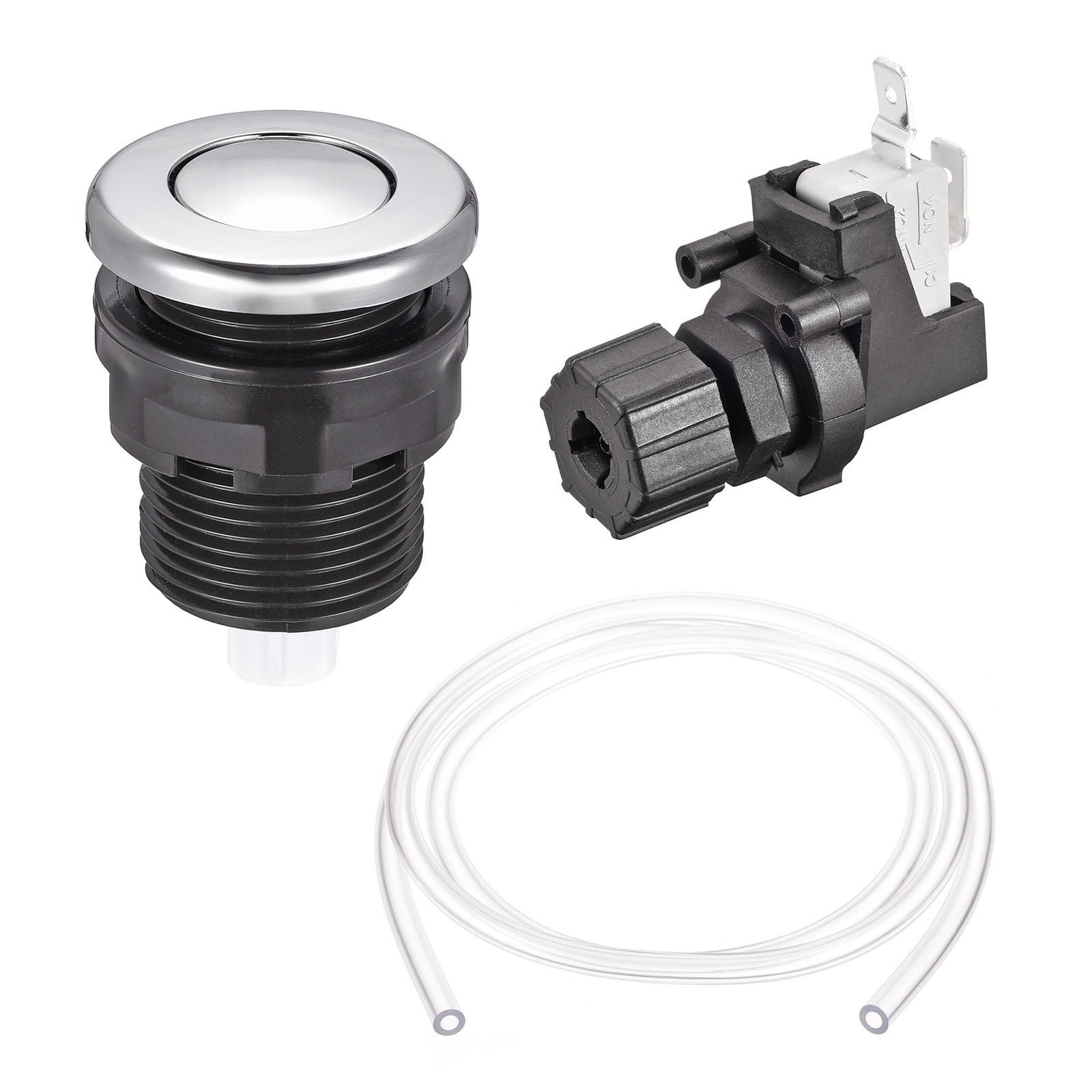 Uxcell 34mm Dia Garbage Disposal Air Switch Button for Sink Top Waste Disposer with Air Hose, Micro Switch
