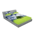 thumbnail image 2 of Ambesonne Nature Fitted Sheet & Pillow Sham Set, Old Tree in Grass Field, Queen, Green Blue, 2 of 2