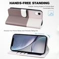 thumbnail image 2 of Cute Cartoon Wallet Phone Case for iPhone XR, with Card Holder Soft PU Leather Kickstand Cover for Men and Women Magnetic Shockproof Protective with Lanyard for iPhone XR, Gray, 2 of 9