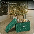 thumbnail image 2 of Covermates Keepsakes Adjustable Ornament Storage Box – Heavy-Duty Polyester, Padded Dividers & FlexGrid Trays – Protective Holiday Organizer with Stackable Walls & Label Window, Green Snowflake, 2 of 7