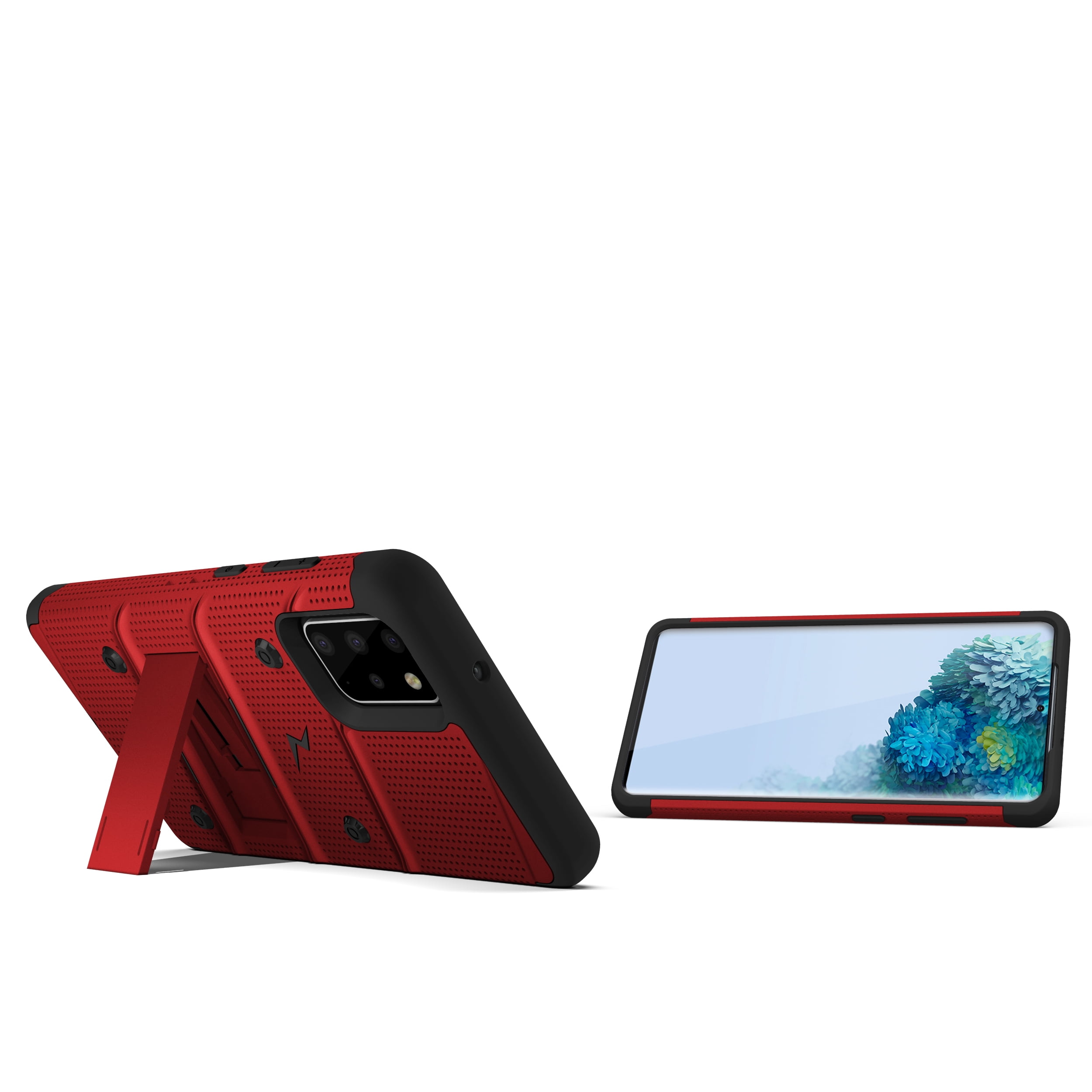 ZIZO BOLT Series for Galaxy S20 Plus Case with Kickstand Holster Lanyard - Red