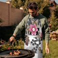 thumbnail image 4 of Pioneer Flower Floral Print Pattern Apron-Garden Aprons for Women with Pockets-Cotton Linen Waterproof Kitchen Cooking Gardening Aprons Adjustable for Kitchen,Cooking,BBQ and Salon 33x27 Inch, 4 of 7