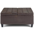 thumbnail image 3 of Allora Faux Leather Coffee Table Ottoman in Distressed Brown, 3 of 9