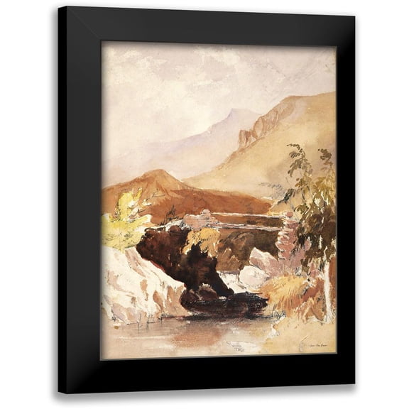 Seven Trees Design 12x14 Black Modern Framed Museum Art Print Titled - The Dreamy Landscape