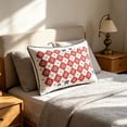thumbnail image 2 of Fuebueo Independence Day Decorative Throw Pillow, Red White and Blue Embroidered Style Throw Pillow, Americana Patriotic Bow Floral Accent Cushion for Couch Bed, 15" x 9", 2 of 6