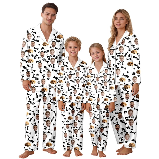 Ensemble de Pyjamas Assortis pour la Famille pour Parents et Enfants – Tenue de Pyjama Douillette pour Se Détendre et des Nuits de Rapprochement Confort Personnalisable pour la Maison