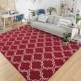 thumbnail image 2 of Softlife Ultra Cozy Area Rug Stylish Shag Plush Carpets for Bedroom Living Room College Dorms Home Decor,4'x 6',Geometric Wine Red, 2 of 7